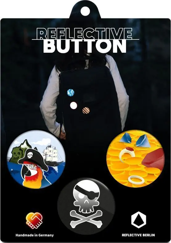 Reflexní butonky Reflective Berlin Reflective Buttons - Pirates