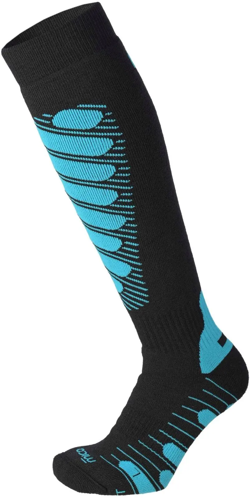Dětské lyžařské ponožky Mico Heavy Weight Superthermo Primaloft Merino Ski Kids Socks - nero/turchese 27-29