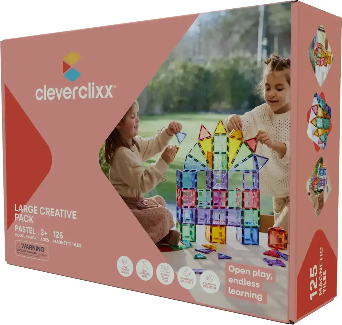 Magnetická stavebnice Cleverclixx - Creative Pack Pastel 125 ks uni