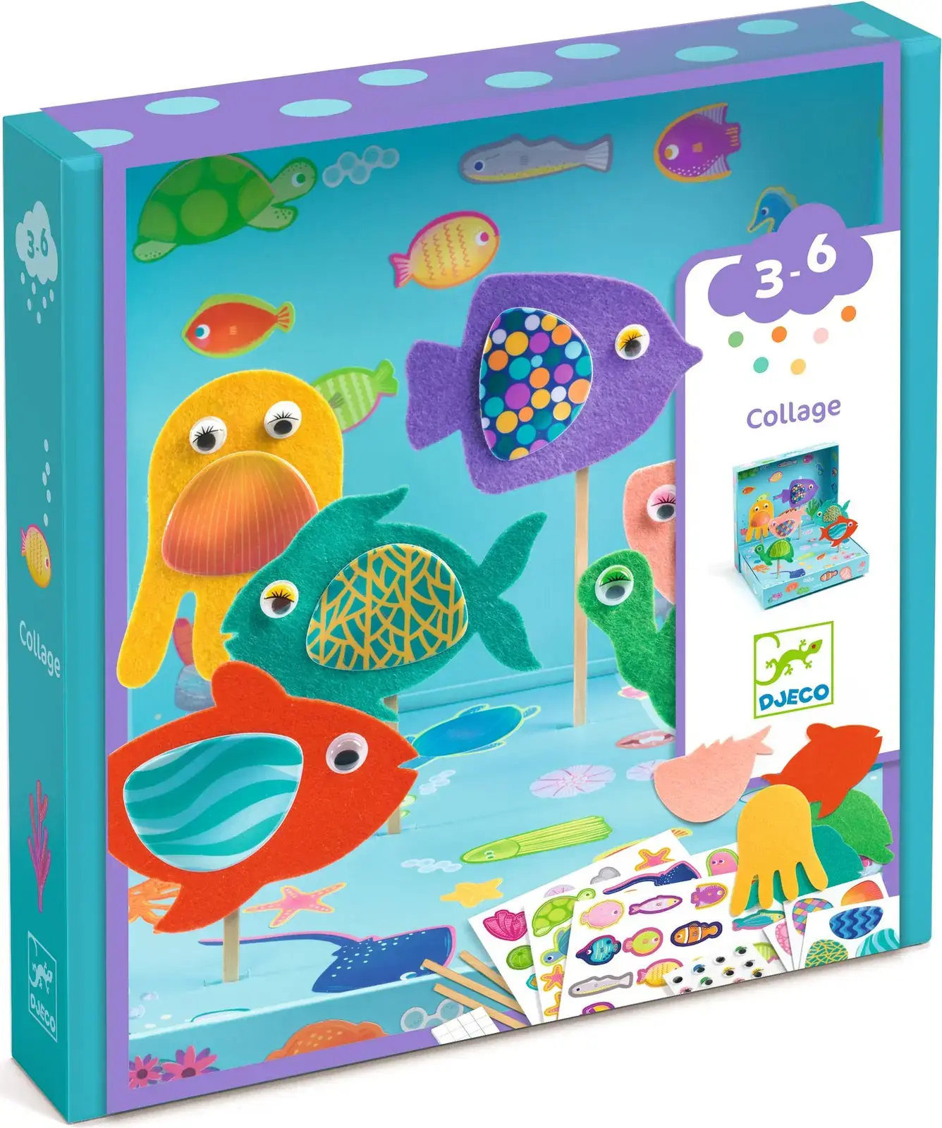 Kreativní sada Djeco - Koláž Happy Aquarium uni