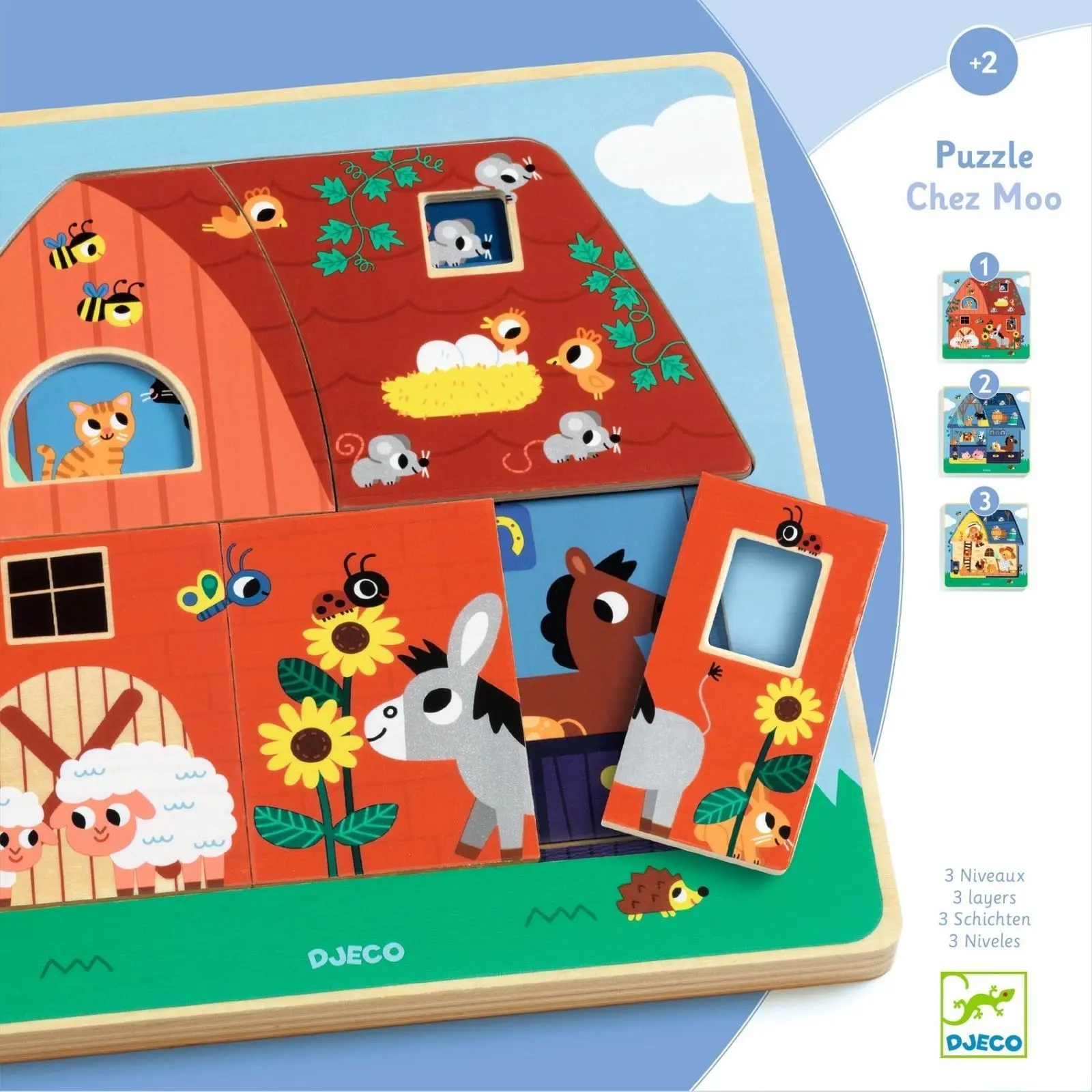 DJECO Třívrstvé puzzle Statek
