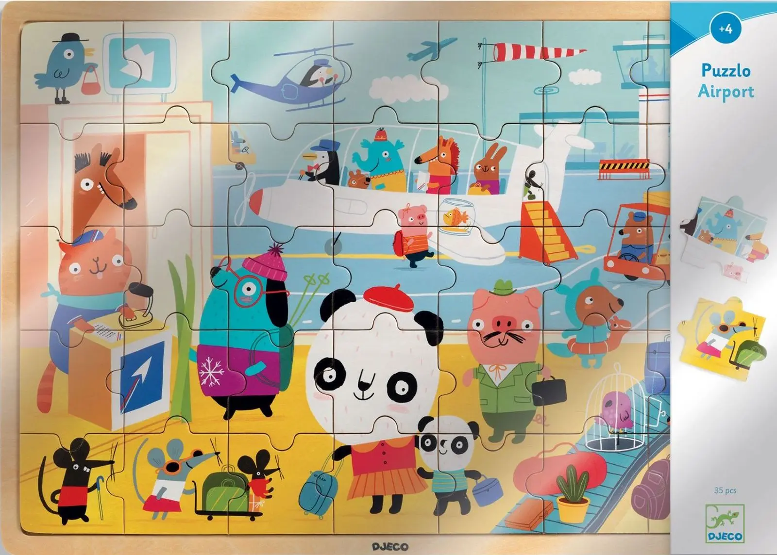 DJECO Dřevěné puzzle Letiště - 35 pcs