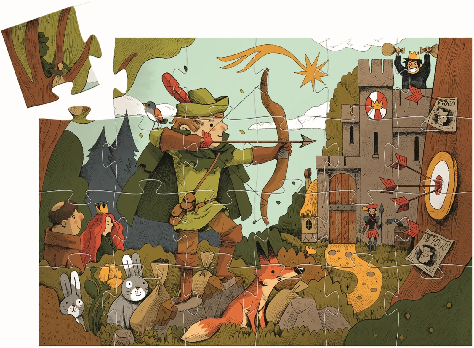 Siluetové puzzle: Robin Hood - puzzle z kategorie 15 – 60 dielikov