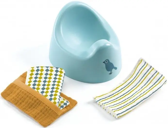 Nočník pro panenky Djeco - Potty & Wipes uni