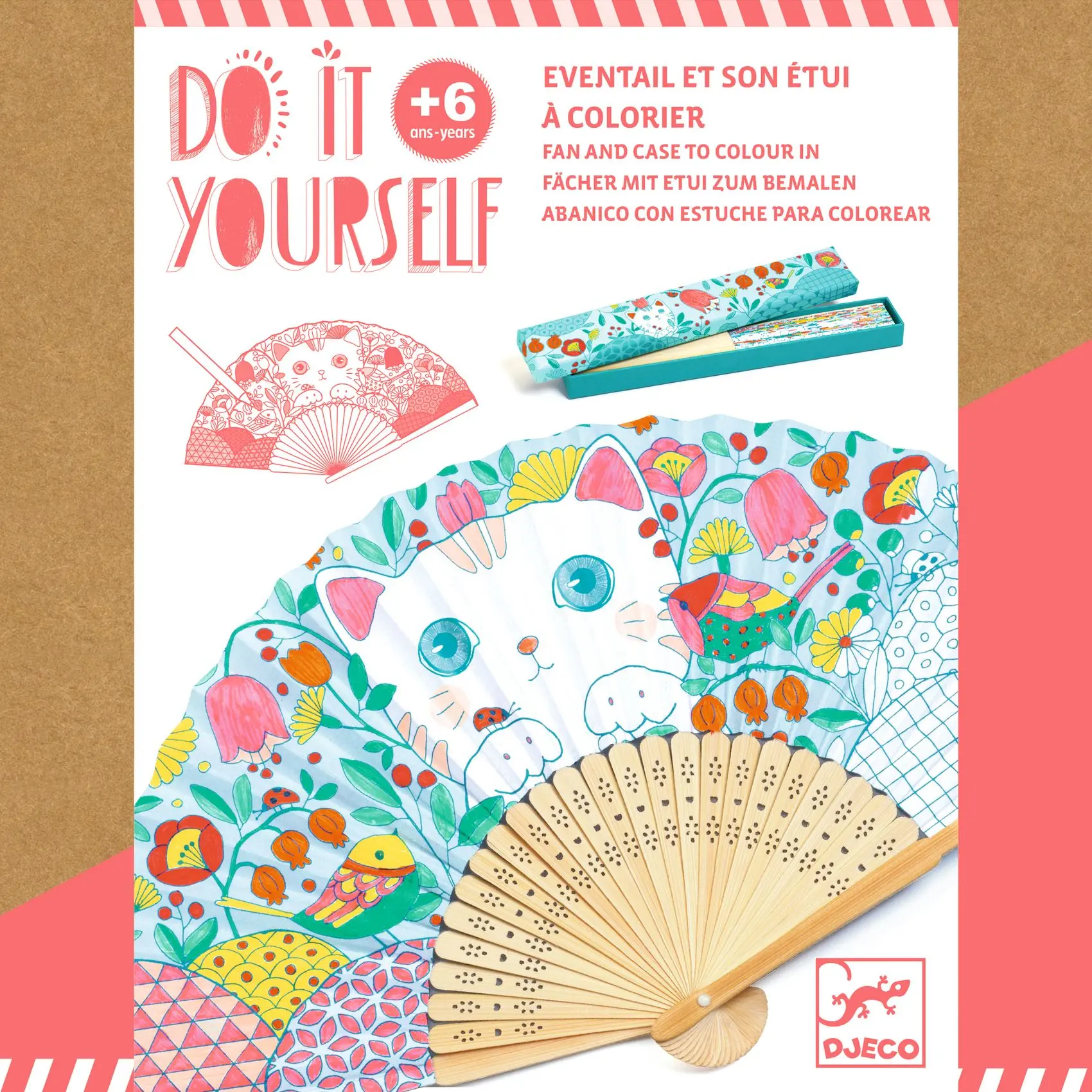 DIY:Vyrob si sám vejár (Koneko v škatuľke, vyfarbovanie)