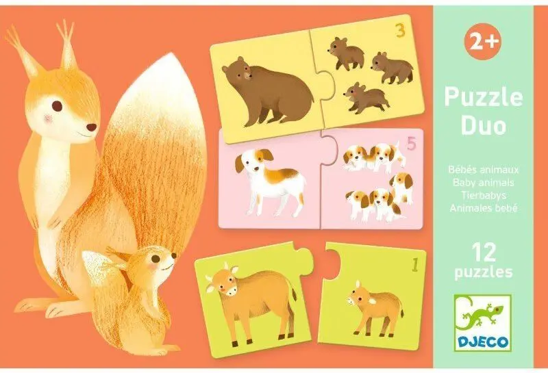 Duo puzzle Počítání se zvířátky