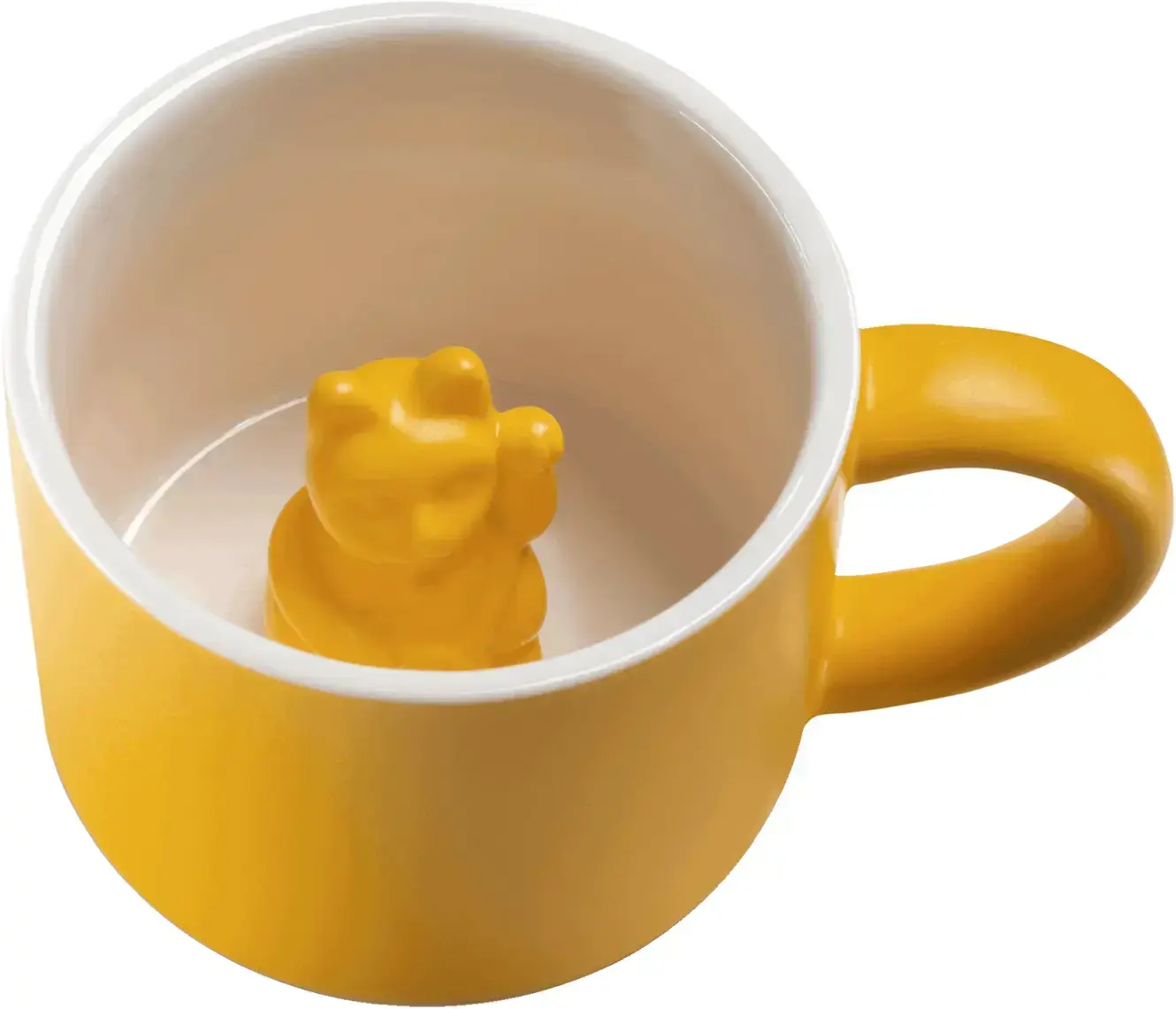 Hrnek Donkey Animal mug Maneki Neko mug with cat - yellow uni