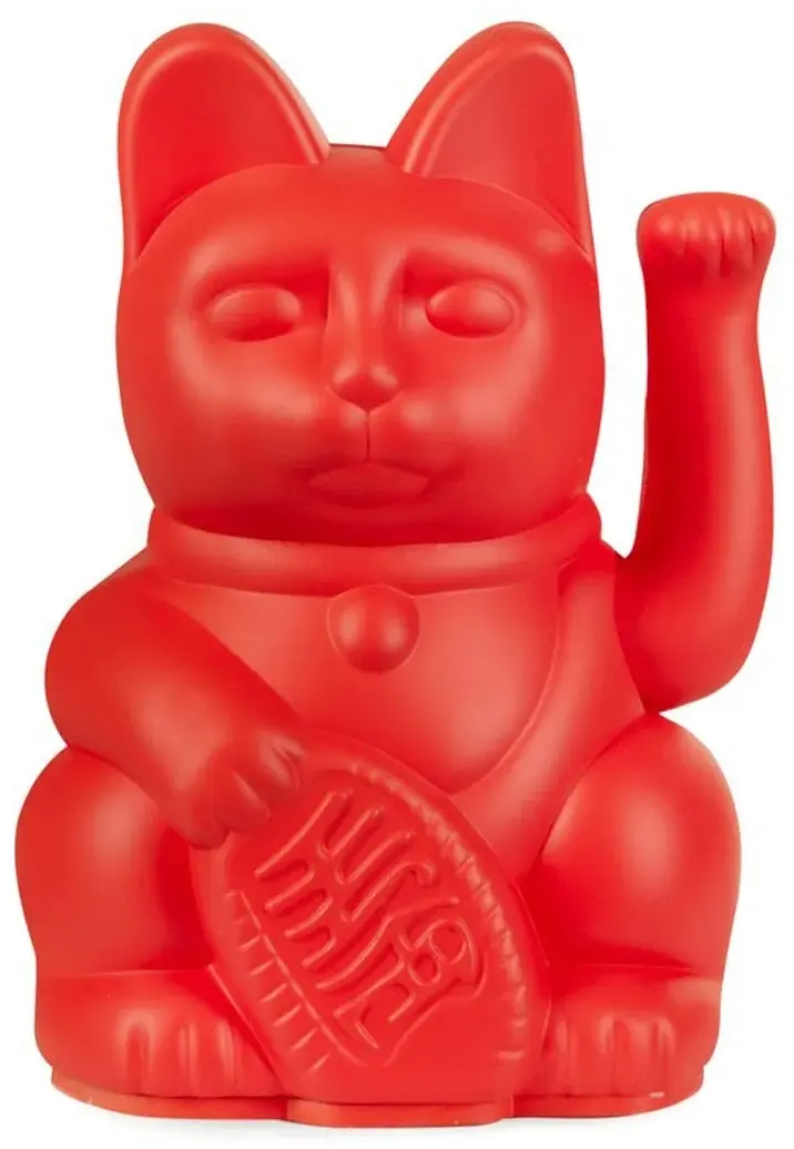 Maneki Neko Donkey Lucky Cat Mini - Red uni