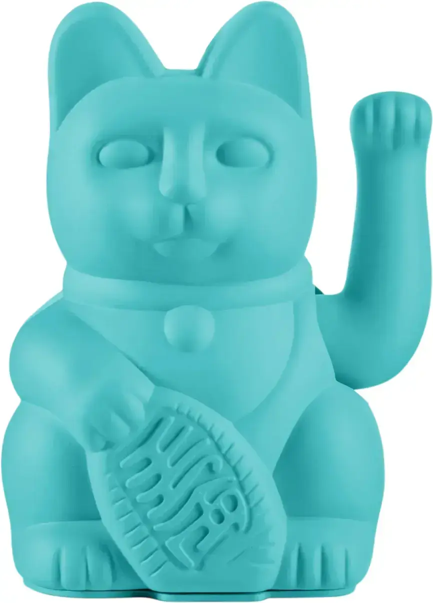 Maneki Neko Donkey Lucky Cat Classic - Turquoise uni