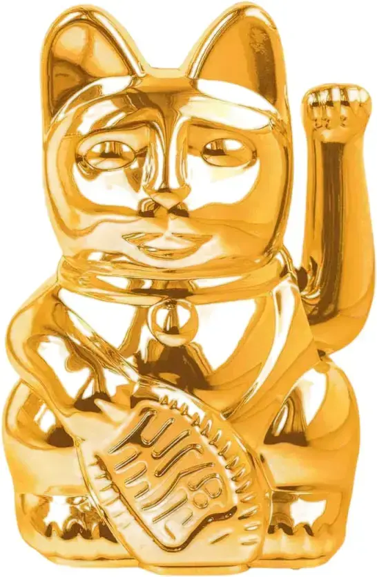 Maneki Neko Donkey Lucky Cat Mini Shiny - Gold uni