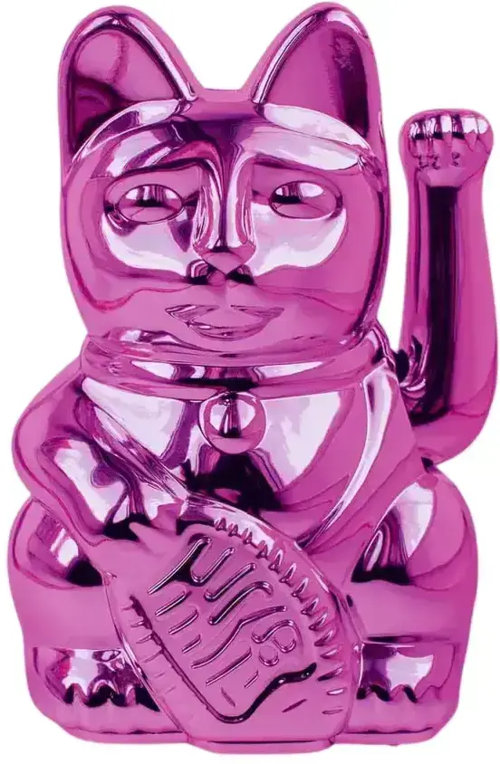 Maneki Neko Donkey Lucky Cat Mini Shiny - Pink uni