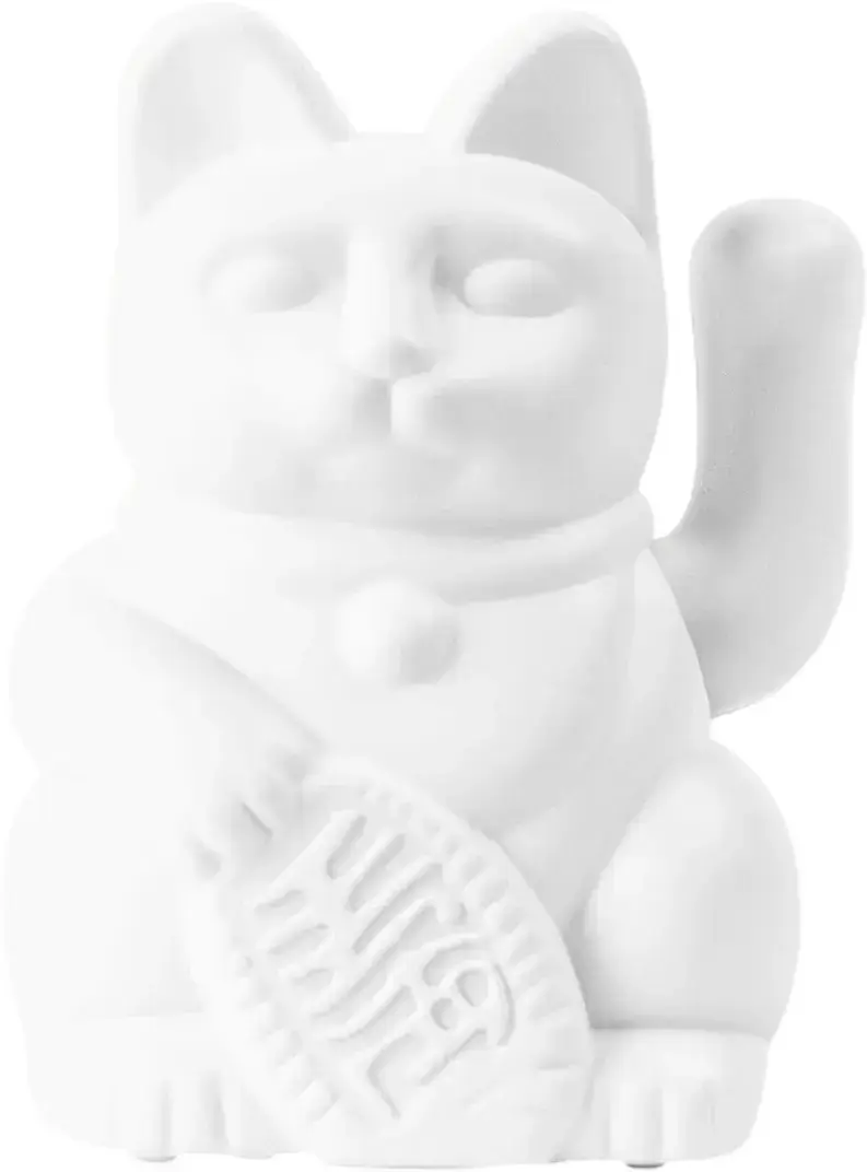 Maneki Neko Donkey Lucky Cat Solar - White uni