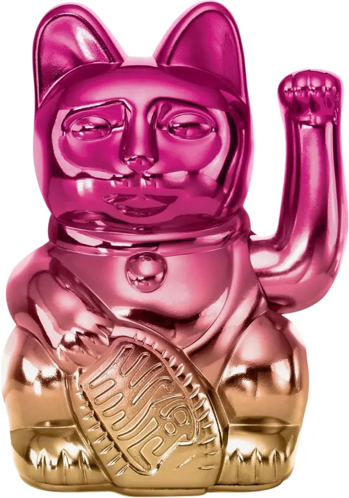 Maneki Neko Donkey Lucky Cat Player Two - Shiny Pink/Gold uni