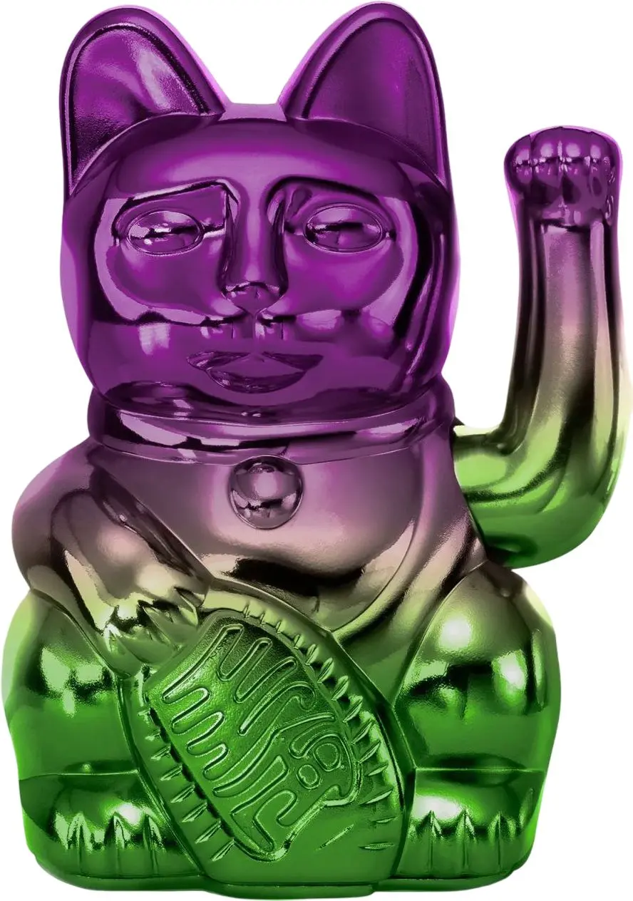 Maneki Neko Donkey Lucky Cat Player Four - Shiny Purple/Green uni