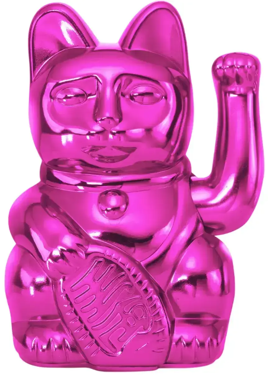 Maneki Neko Donkey Lucky Cat Classic Shiny - Pink uni