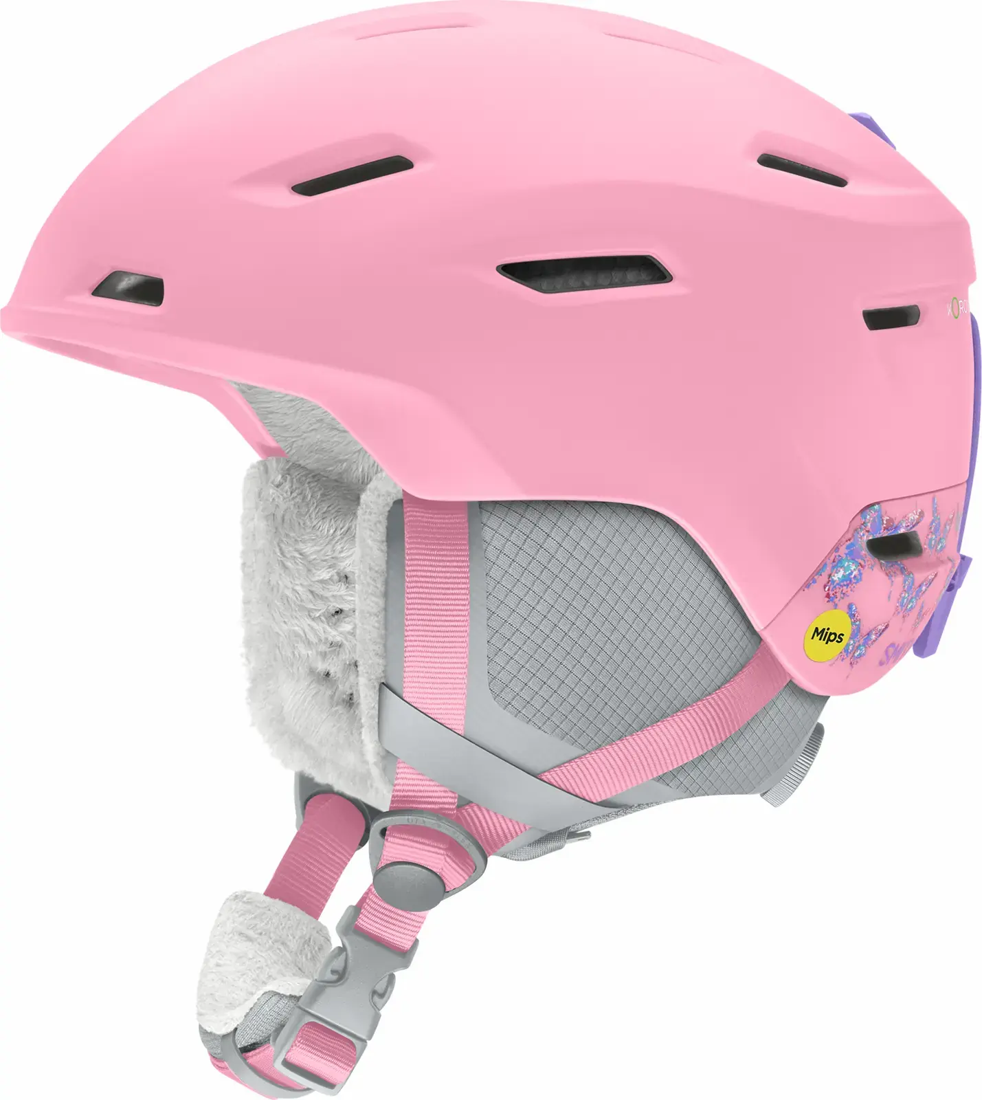 Dětská lyžařská helma Smith Descend Jr. MIPS - Matte Bright Pink Lofi Butterfly 55-59