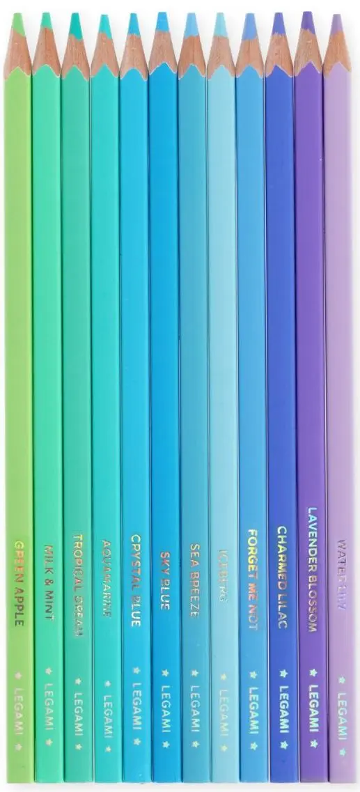 Set pastelek Legami Set Of 12 Colouring Pencils - Live Colourfully - Cyan uni