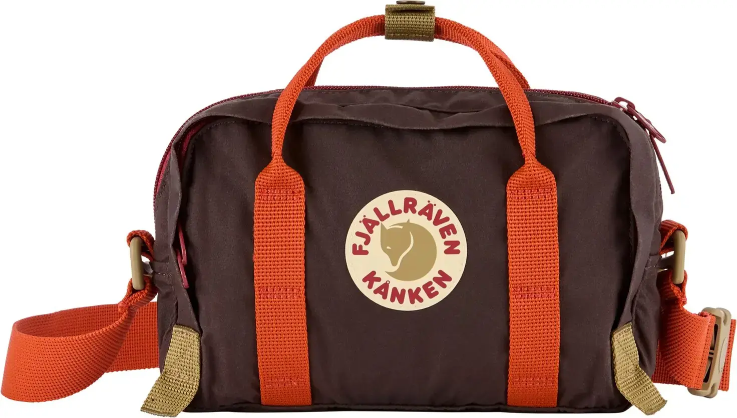 Taška přes rameno Fjallraven Kånken Koncept Crossbody - Black Oak/Rowan Red uni