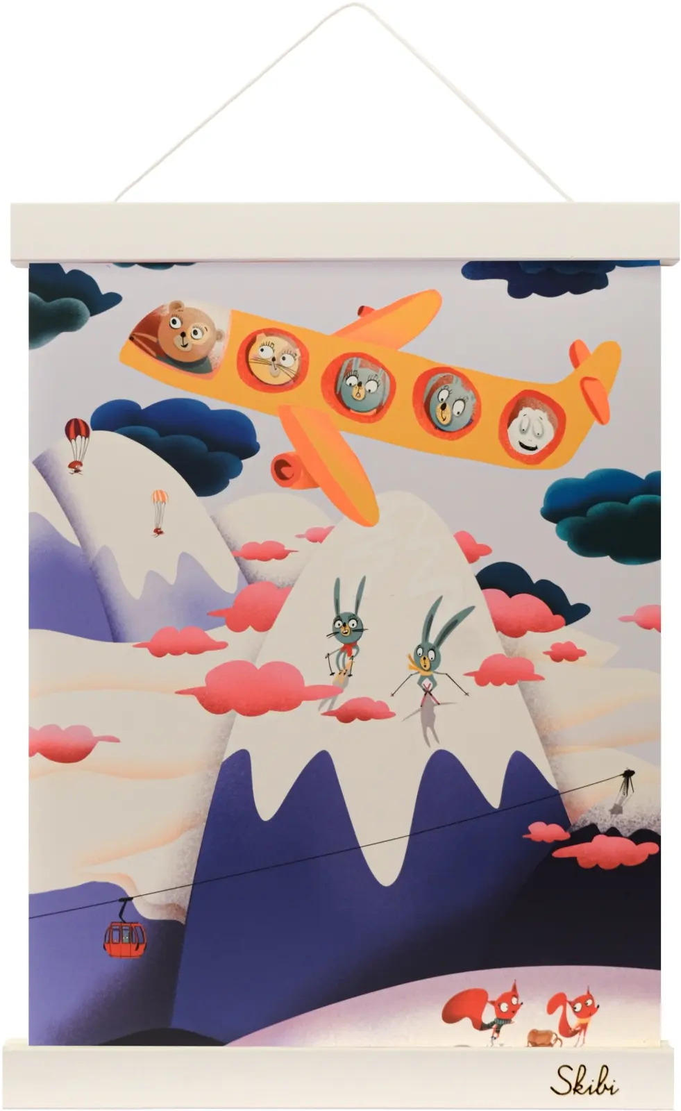 Art print plakát Skibi A4 - Skibi Airlines - bílá lišta uni
