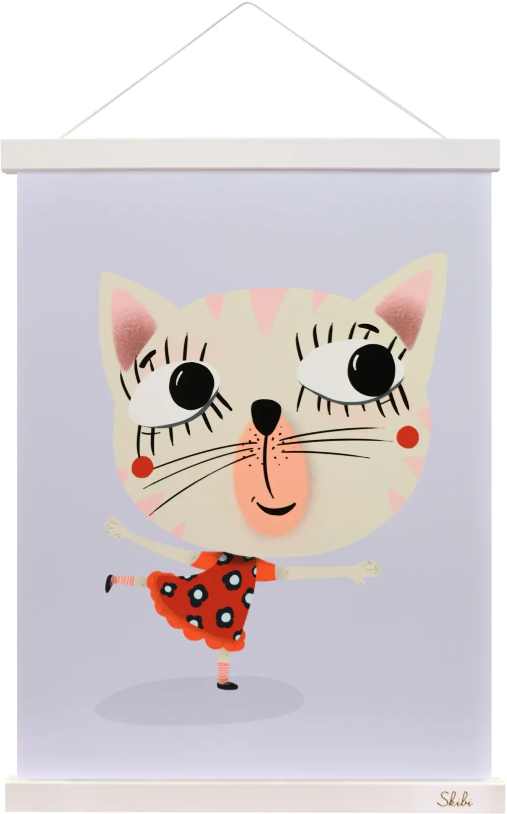 Art print plakát Skibi A3 - Amelína tančí - bílá lišta uni