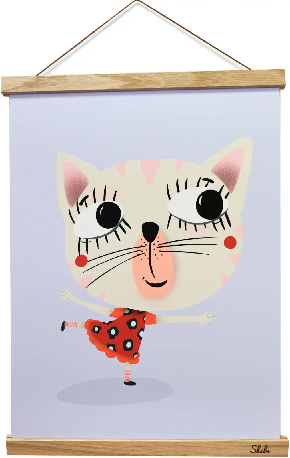 Art print plakát Skibi A3 - Amelína tančí - dubová lišta uni