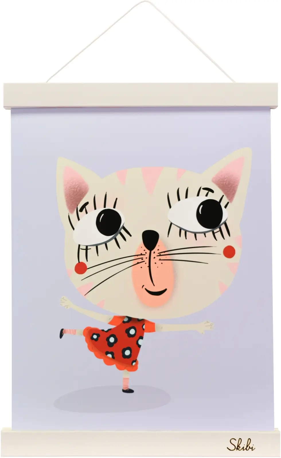 Art print plakát Skibi A4 - Amelína tančí - bílá lišta uni