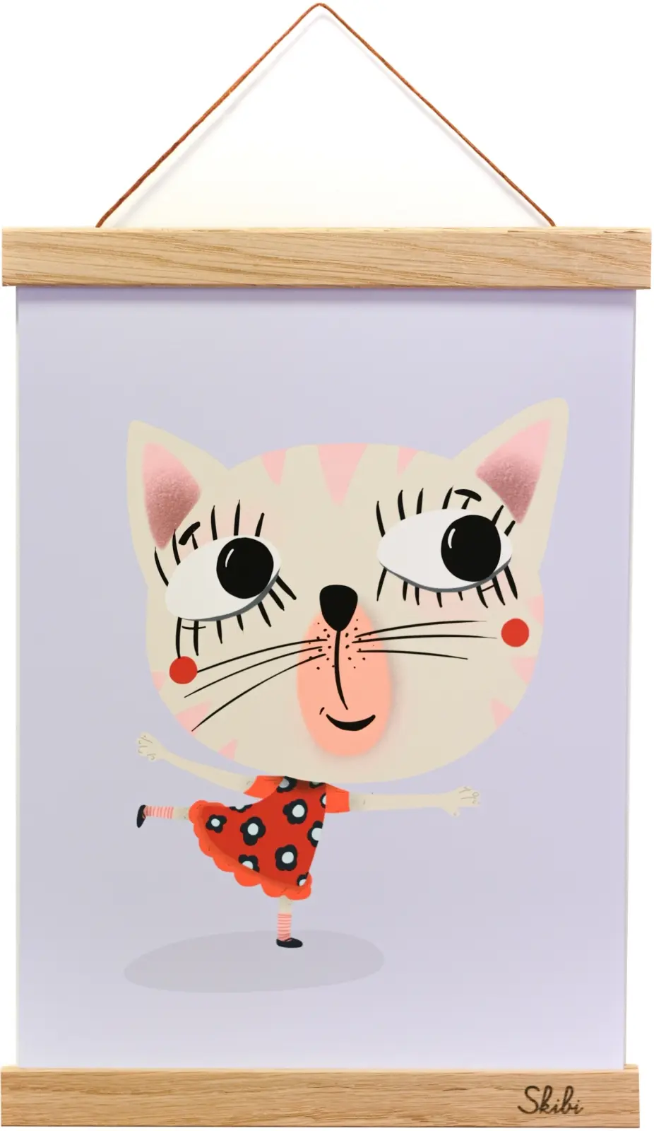 Art print plakát Skibi A4 - Amelína tančí - dubová lišta uni