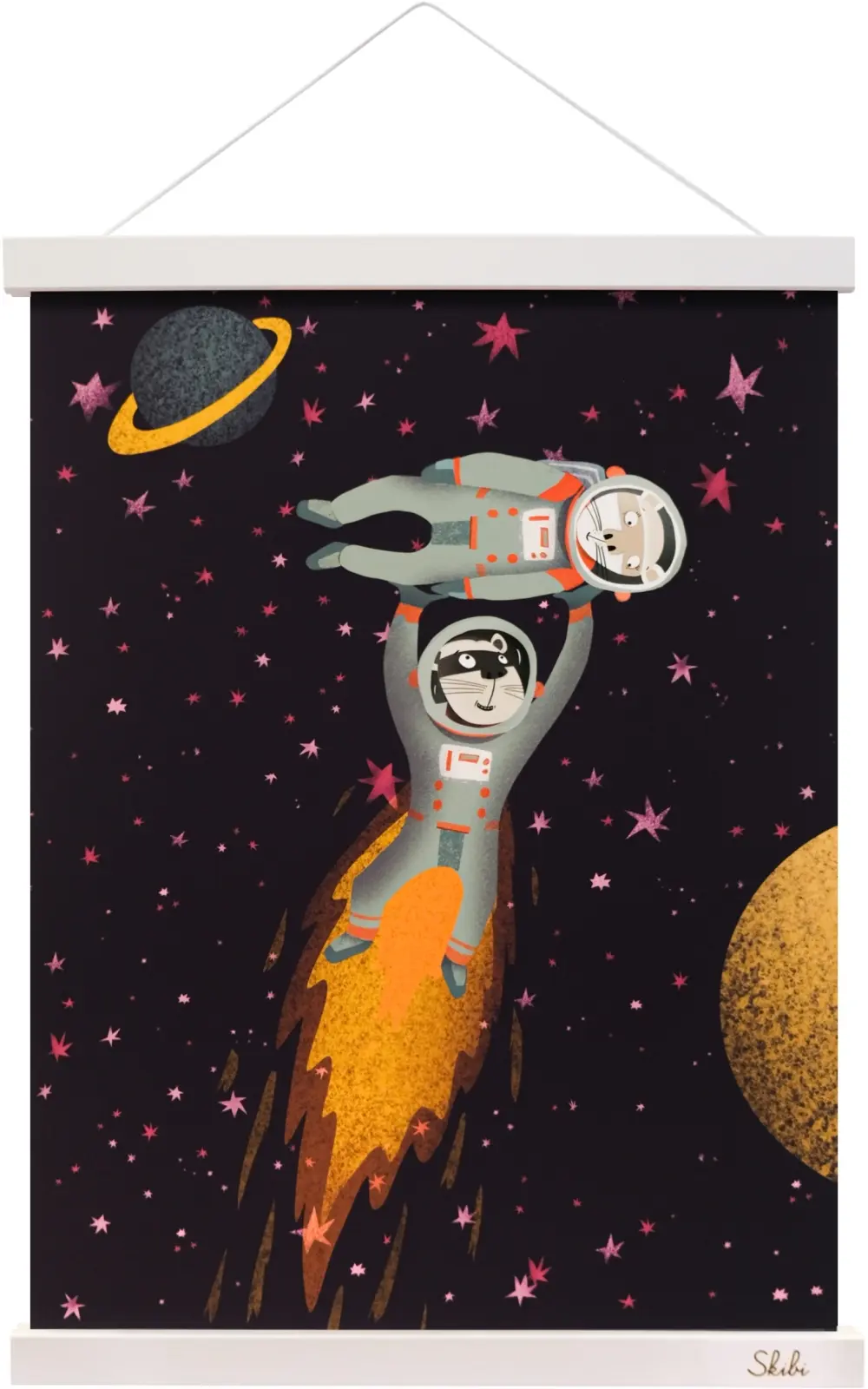 Art print plakát Skibi A3 - Fretky z Marsu - bílá lišta uni