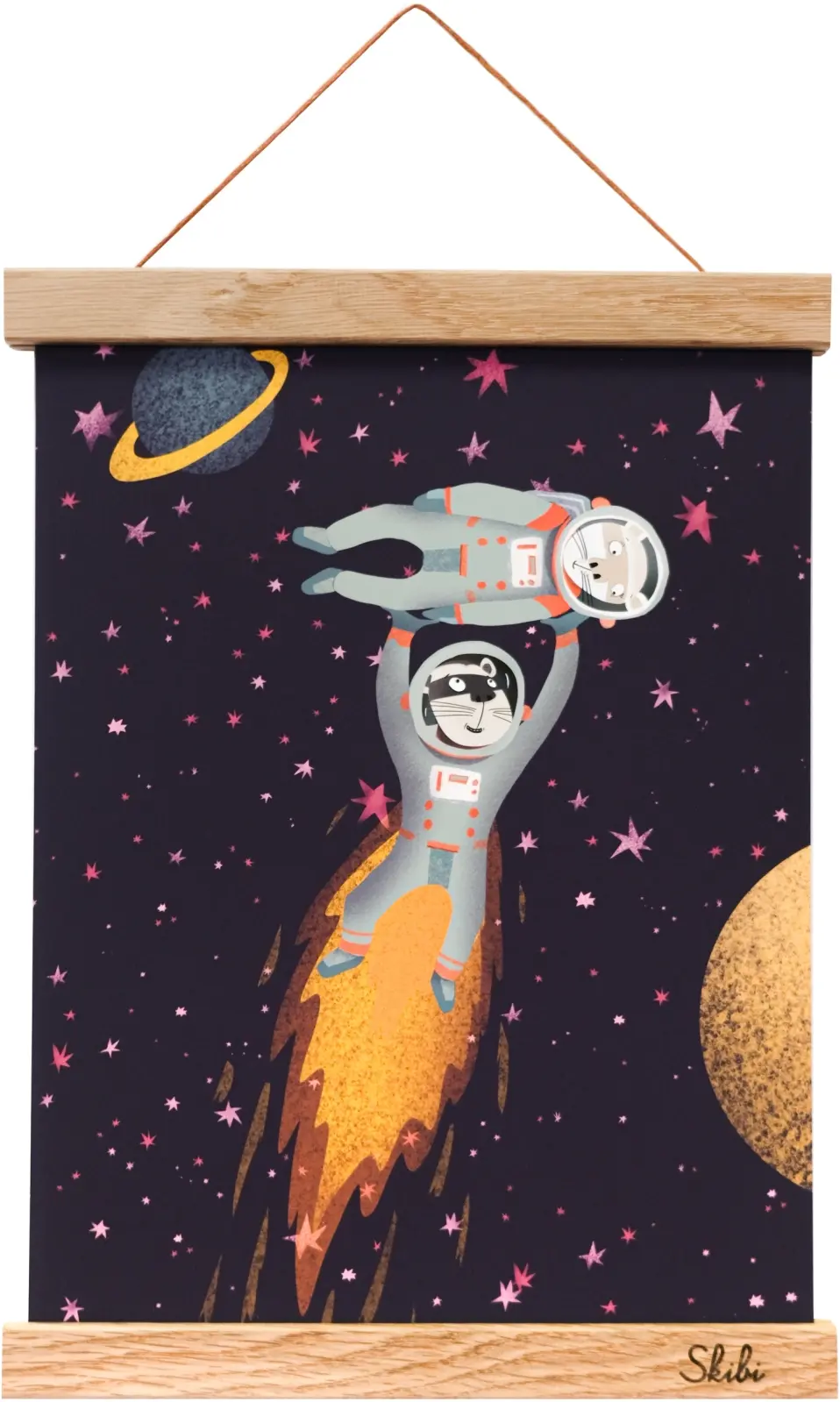 Art print plakát Skibi A4 - Fretky z Marsu - dubová lišta uni
