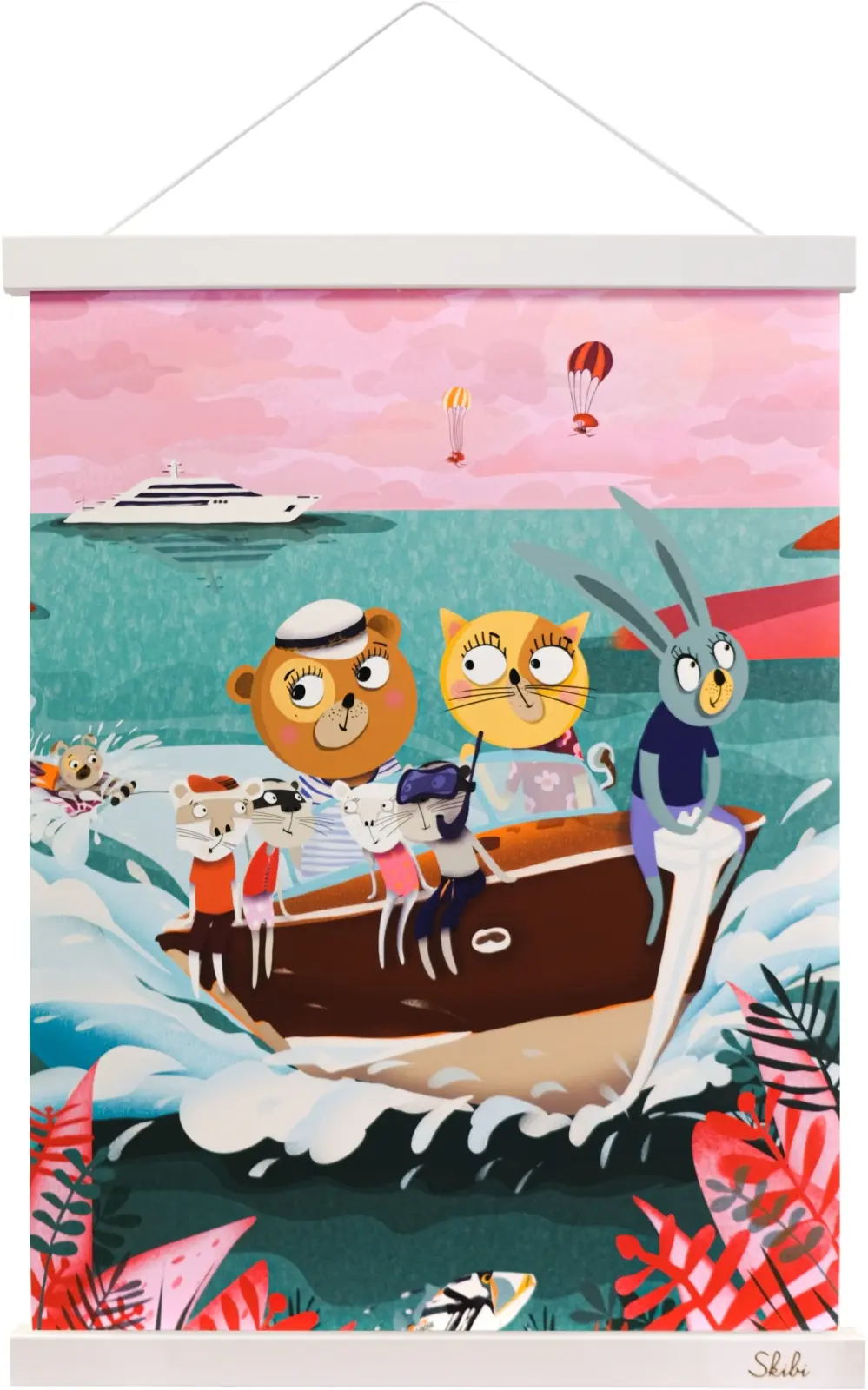 Art print plakát Skibi A3 - Padouch nebo hrdina - bílá lišta uni