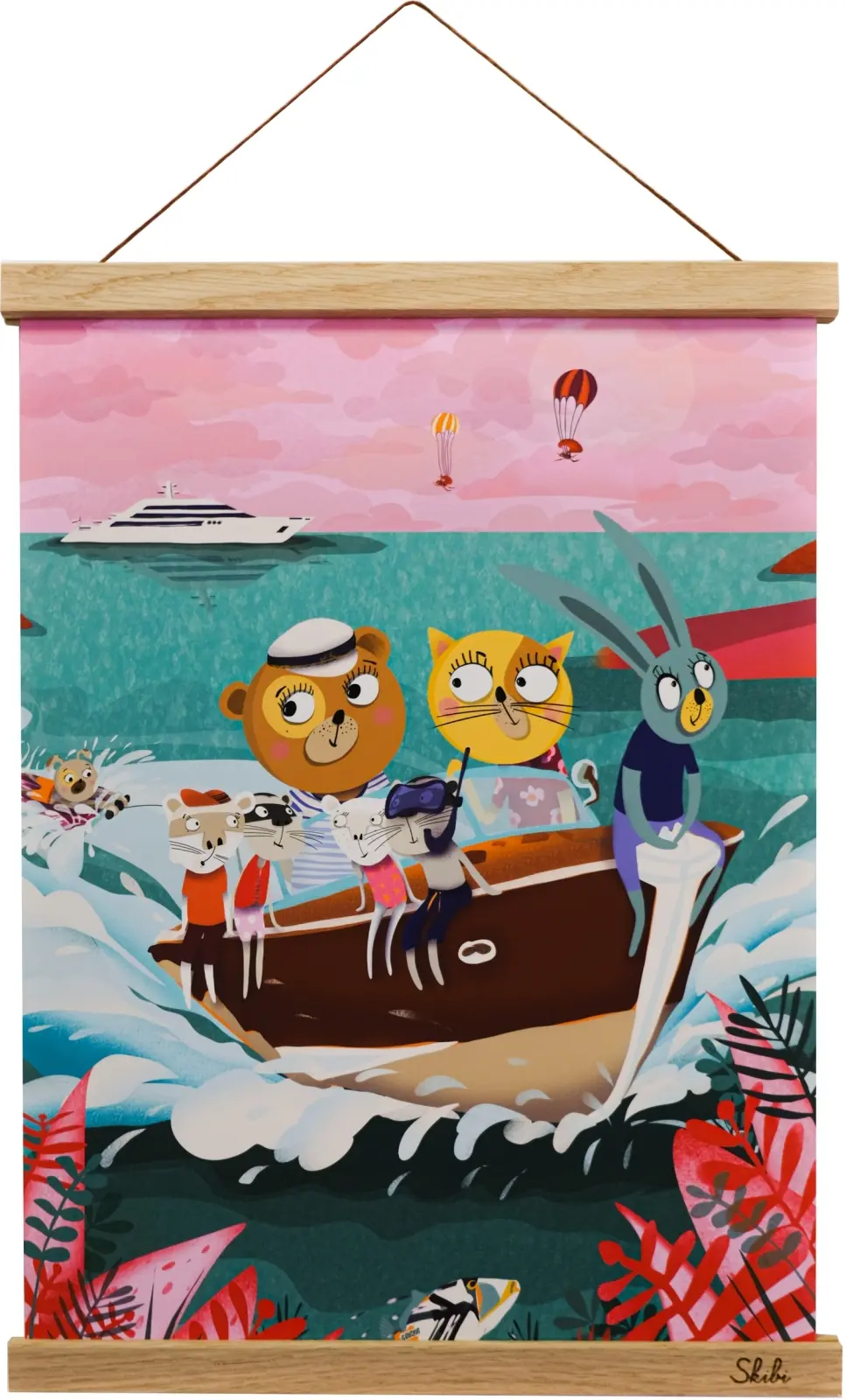 Art print plakát Skibi A3 - Padouch nebo hrdina - dubová lišta uni
