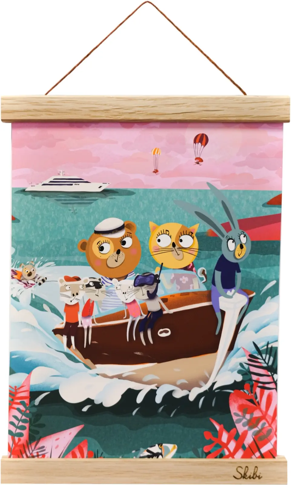 Art print plakát Skibi A4 - Padouch nebo hrdina - dubová lišta uni