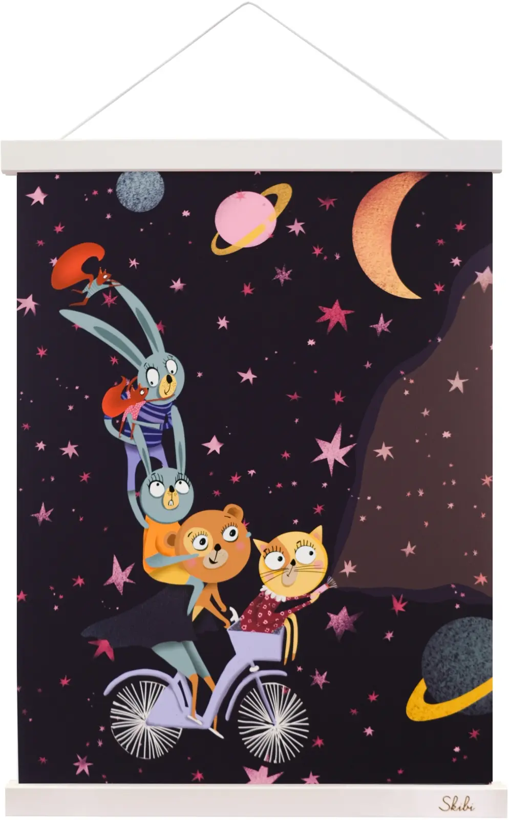 Art print plakát Skibi A3 - Skibi láme rekordy - bílá lišta uni