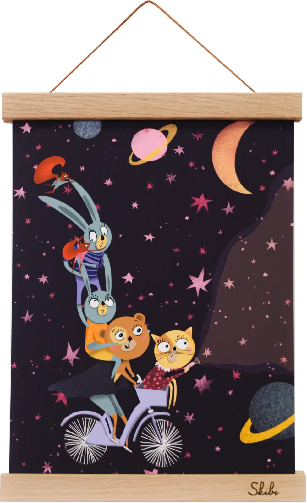 Art print plakát Skibi A4 - Skibi láme rekordy - dubová lišta uni