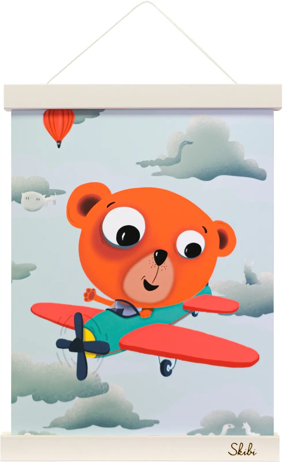 Art print plakát Skibi A4 - Skibi pilotem - bílá lišta uni