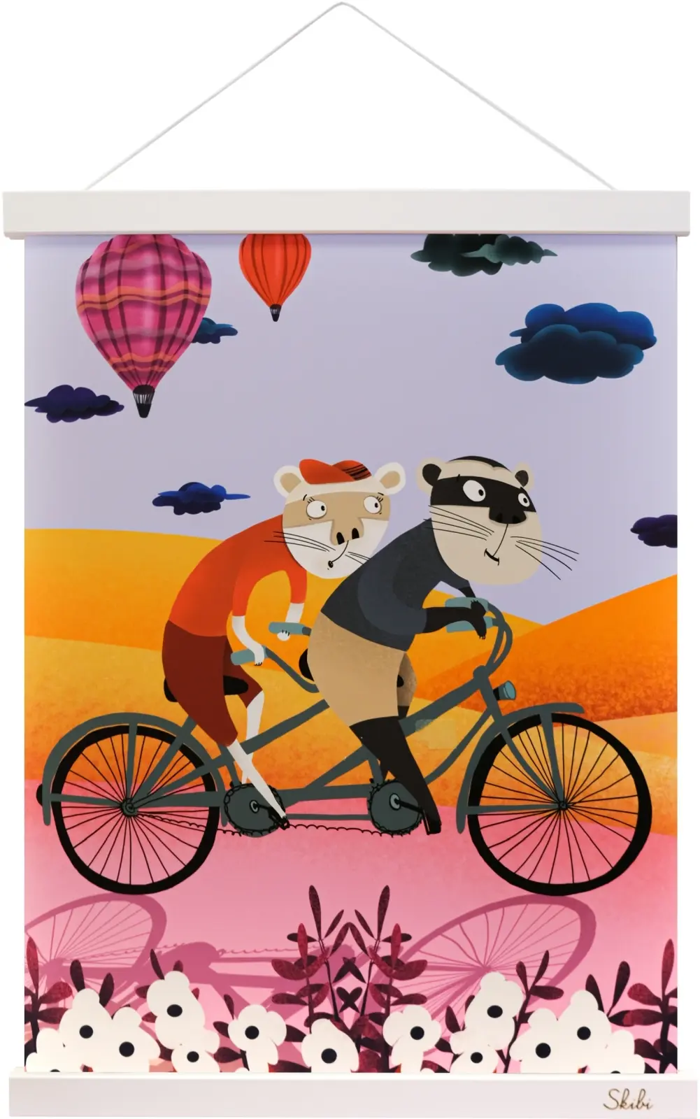 Art print plakát Skibi A3 - Ventilek a Dušička - bílá lišta uni