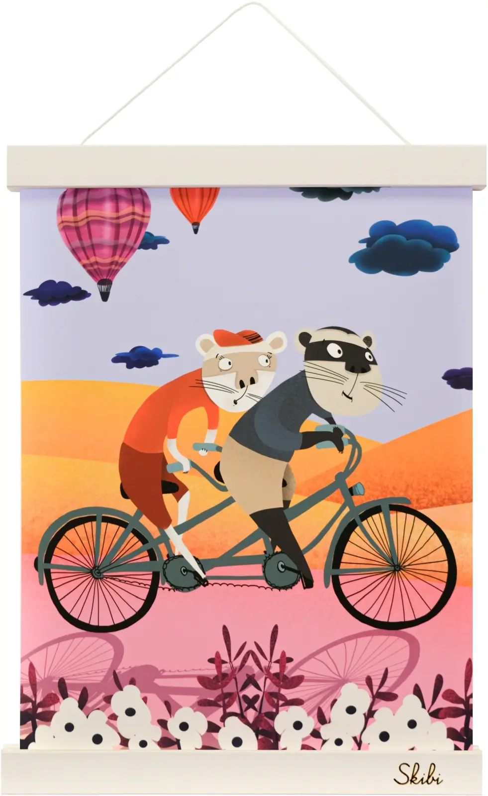 Art print plakát Skibi A4 - Ventilek a Dušička - bílá lišta uni
