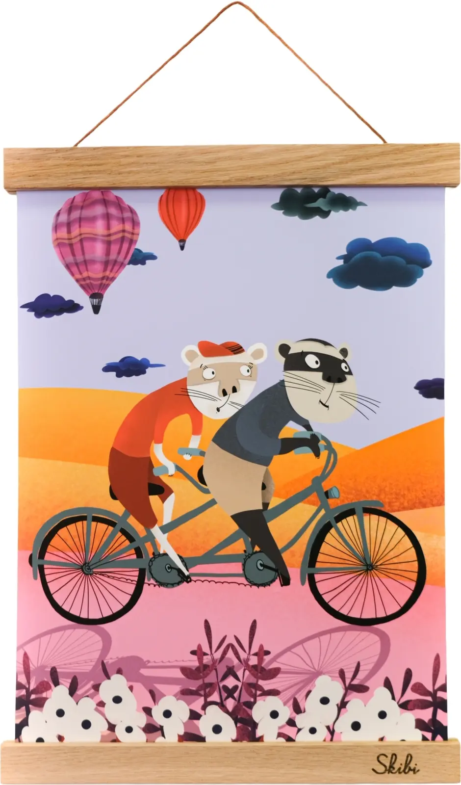 Art print plakát Skibi A4 - Ventilek a Dušička - dubová lišta uni