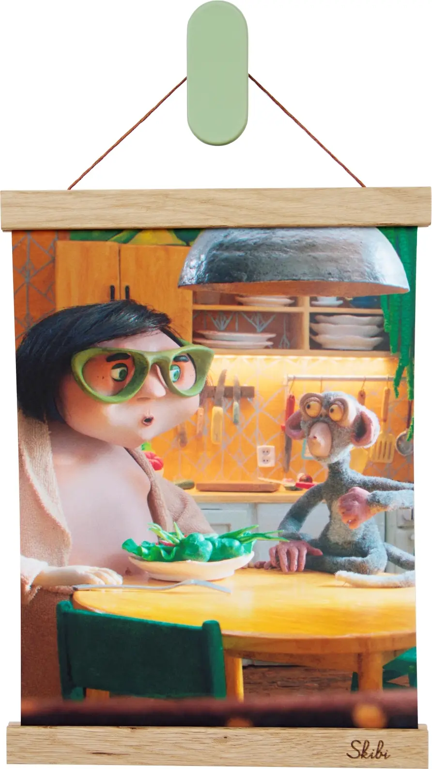 Art print plakát Život k sežrání - Očko, ty jsi vegetarián? A4 - dubová lišta uni