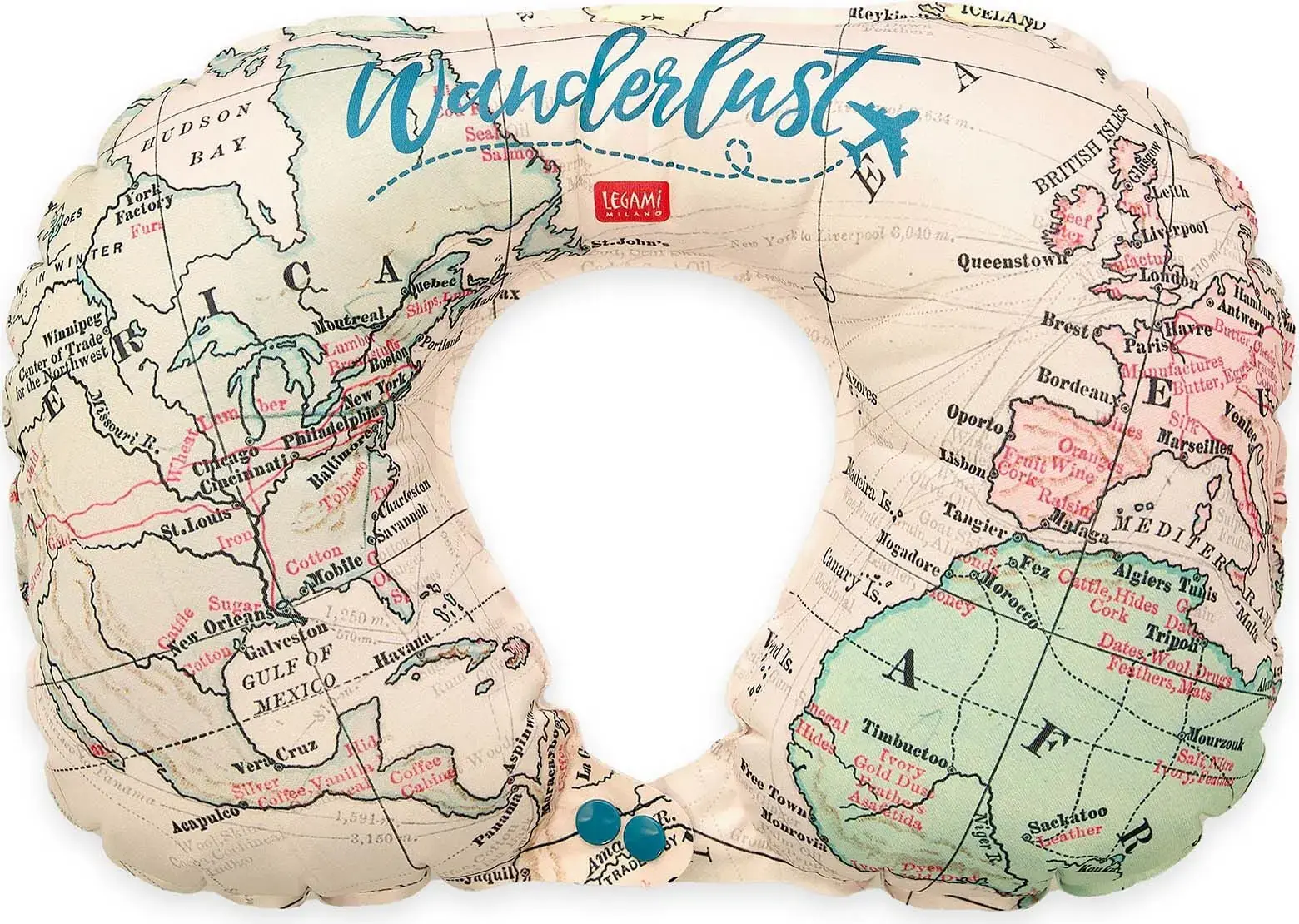 Nafukovací cestovní polštářek Legami Inflatable Travel Pillow - Travel uni