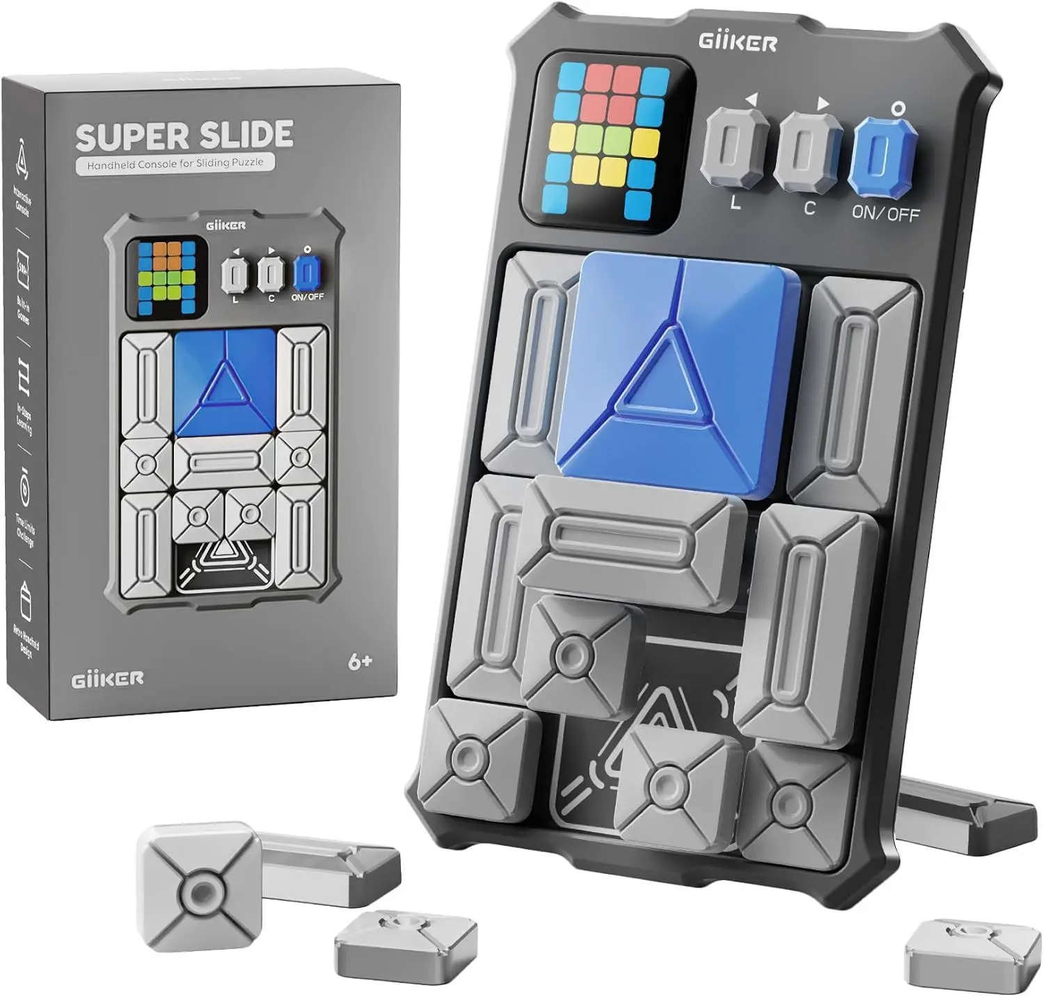 Logická elektronická hra Giiker - Super Slide Puzzle Game - Moon Grey uni
