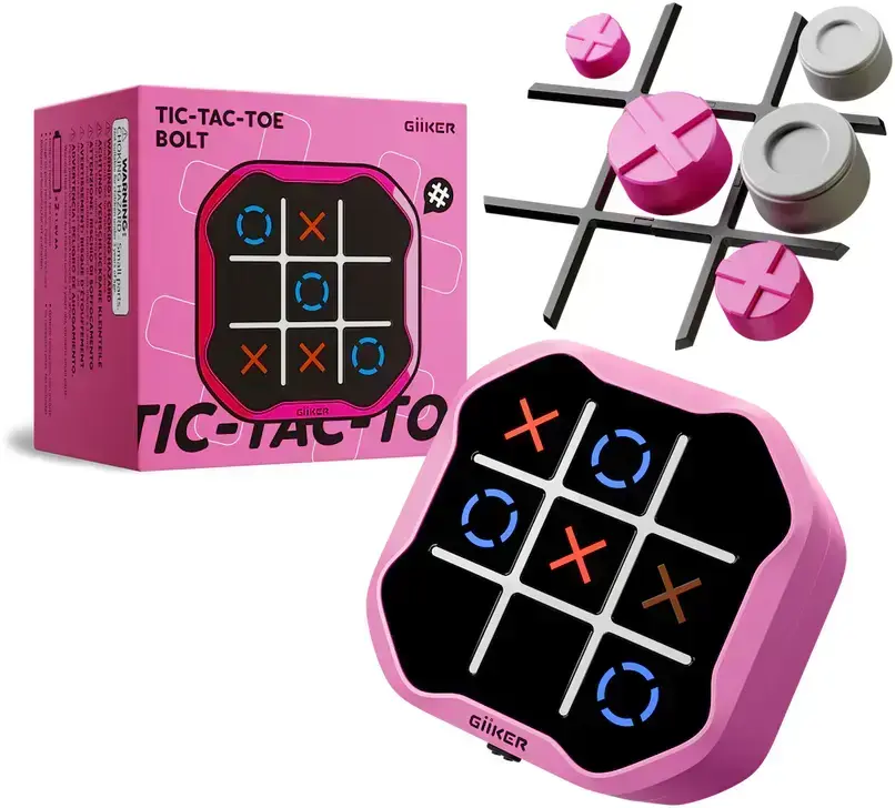 Elektronická společenská hra Giiker - Nekonečné piškvorky Tic-Tac-Toe - růžové uni