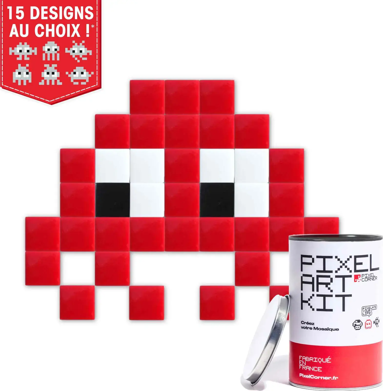 DIY street art mozaika Pixel Corner - Little Alien Red uni