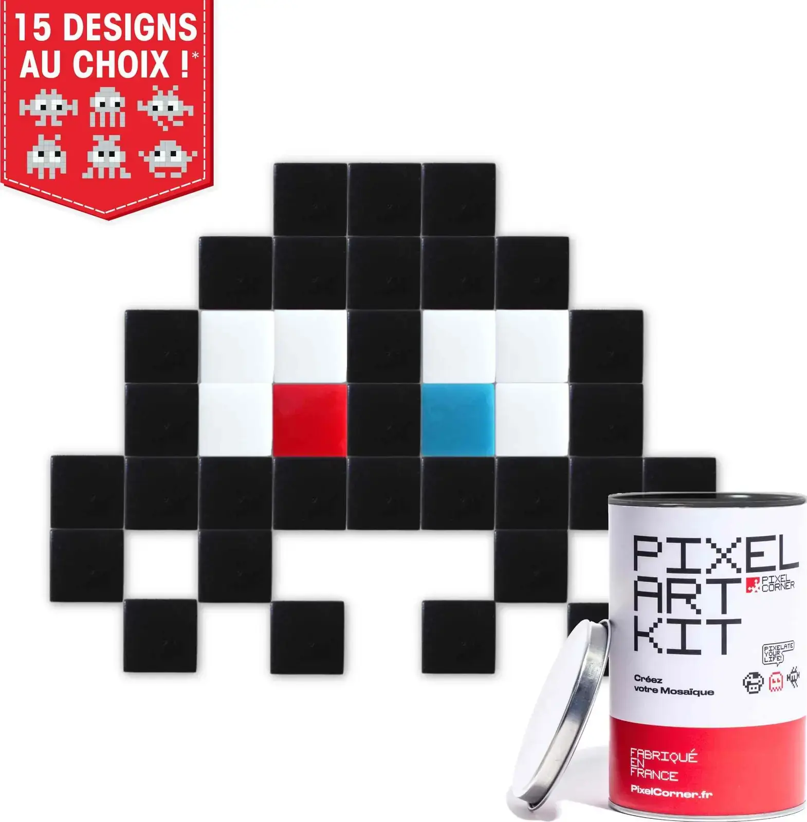 DIY street art mozaika Pixel Corner - Little Alien Black uni