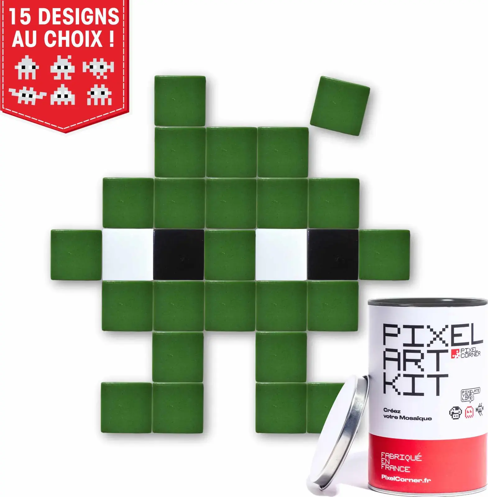 DIY street art mozaika Pixel Corner - Tiny Dark green uni