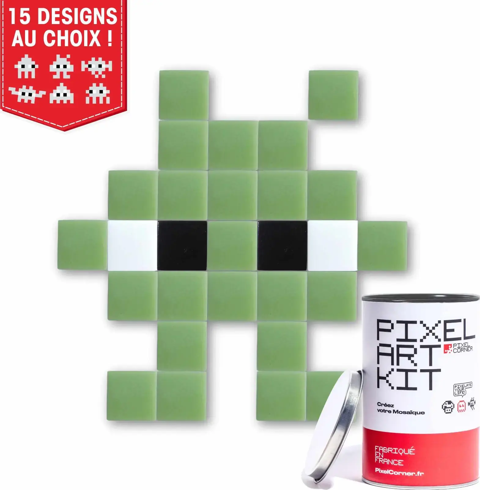 DIY street art mozaika Pixel Corner - Tiny Light green uni