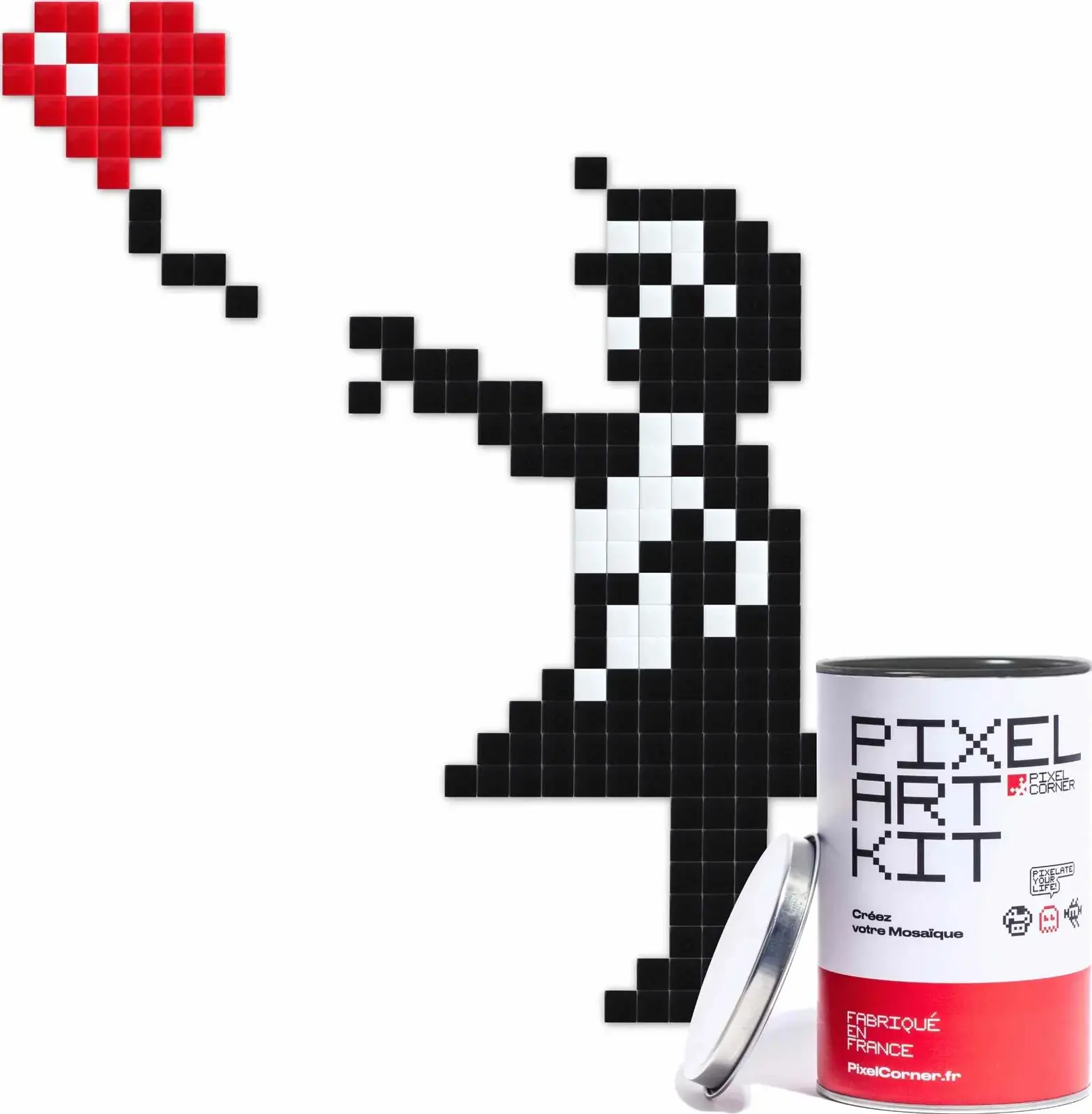 DIY street art mozaika Pixel Corner - Big Girl with Balloon uni