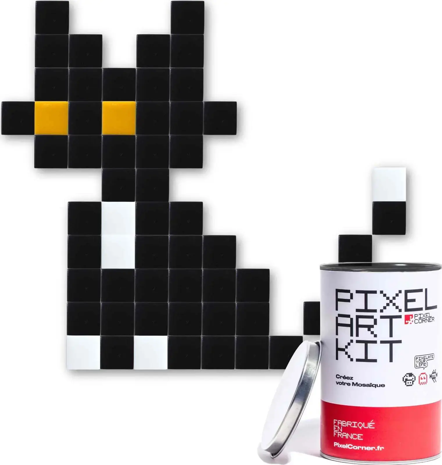 DIY street art mozaika Pixel Corner - Black Cat uni