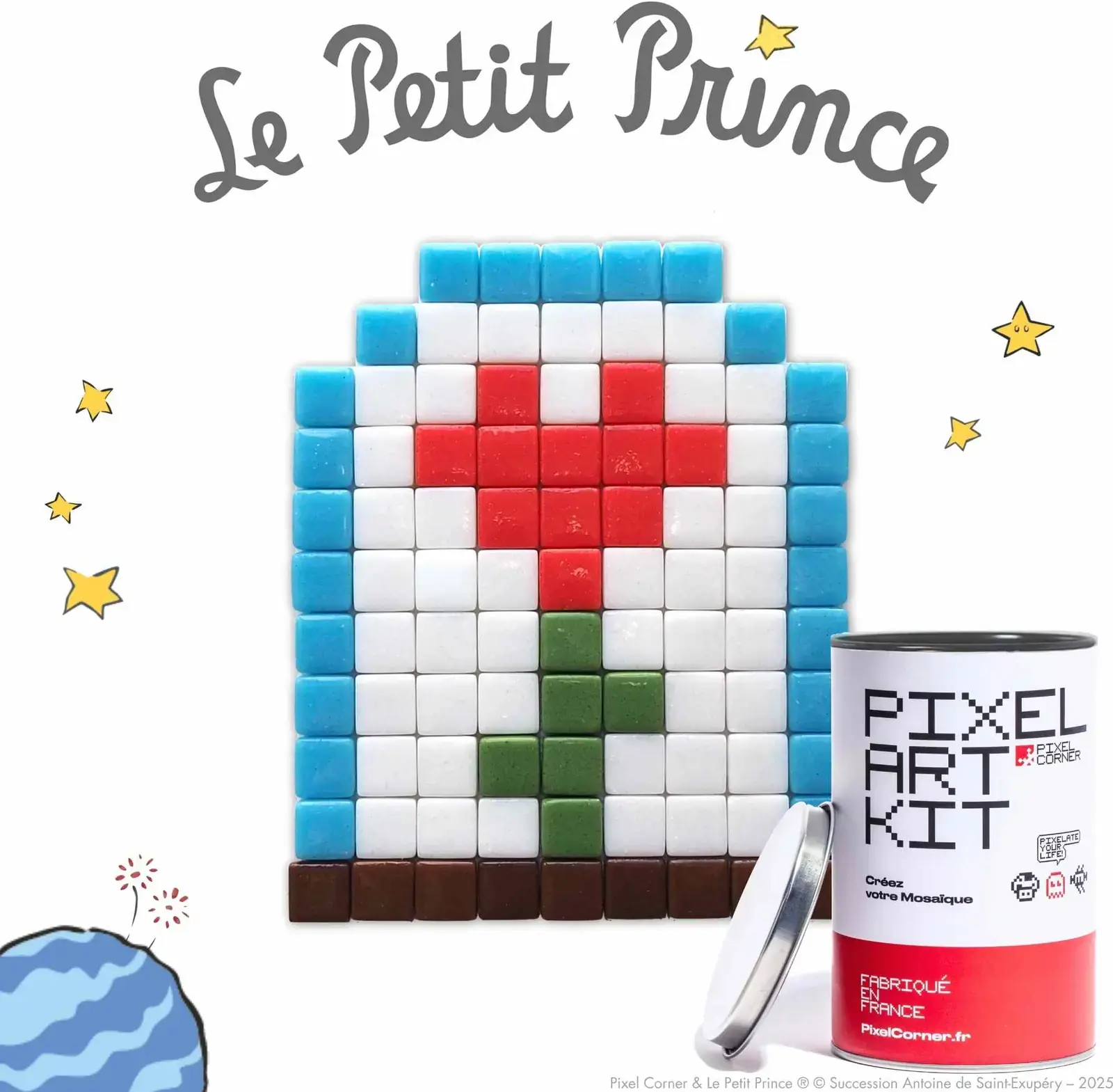 DIY street art mozaika Pixel Corner -  Růže Malého prince uni