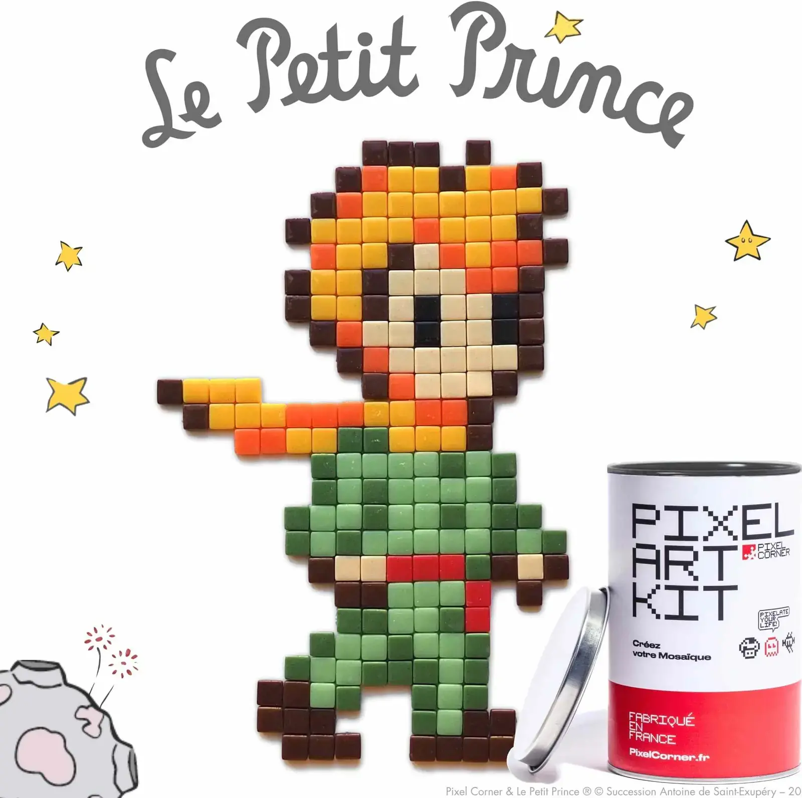 DIY street art mozaika Pixel Corner - Hvězdný cestovatel - Malý princ uni